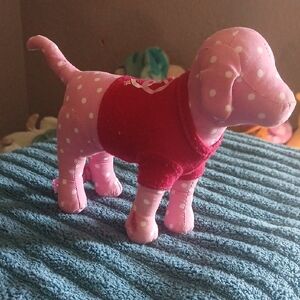 Pink Polka Dot Dog Plush Toy